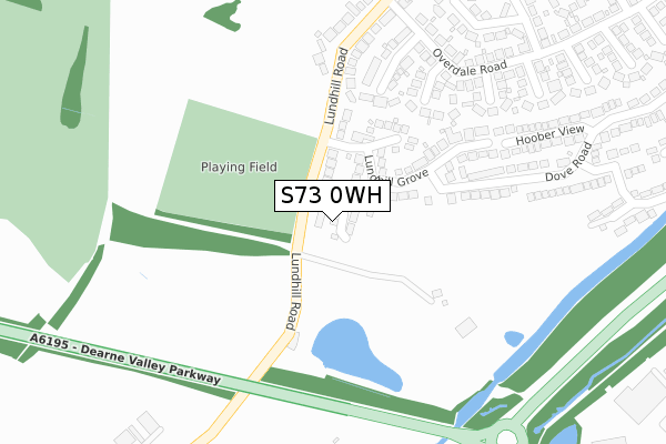 S73 0WH map - large scale - OS Open Zoomstack (Ordnance Survey)