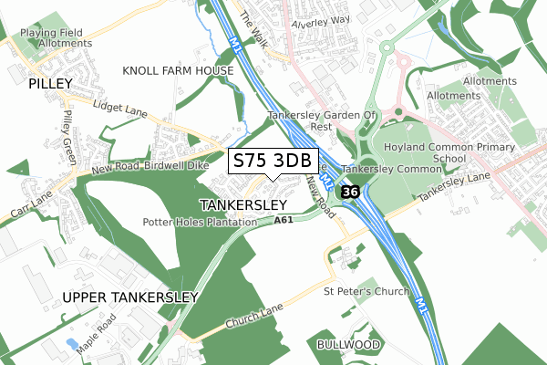 S75 3DB map - small scale - OS Open Zoomstack (Ordnance Survey)