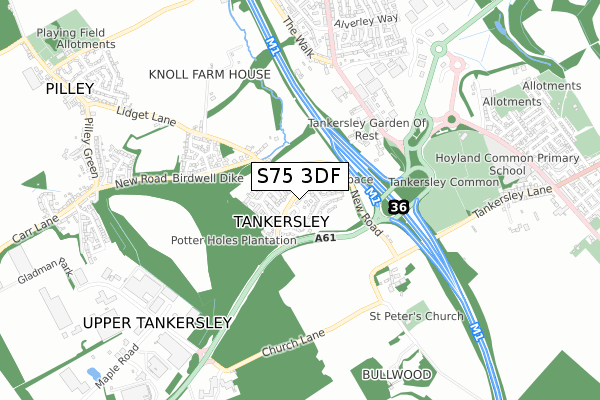 S75 3DF map - small scale - OS Open Zoomstack (Ordnance Survey)