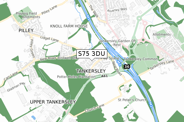 S75 3DU map - small scale - OS Open Zoomstack (Ordnance Survey)