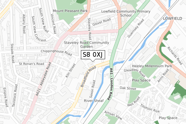 S8 0XJ map - large scale - OS Open Zoomstack (Ordnance Survey)