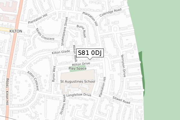 S81 0DJ map - large scale - OS Open Zoomstack (Ordnance Survey)