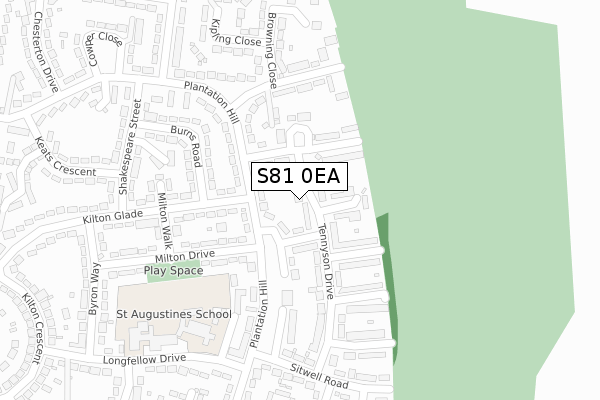 S81 0EA map - large scale - OS Open Zoomstack (Ordnance Survey)