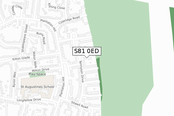 S81 0ED map - large scale - OS Open Zoomstack (Ordnance Survey)