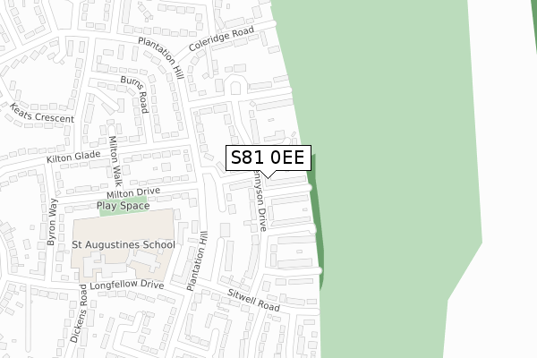 S81 0EE map - large scale - OS Open Zoomstack (Ordnance Survey)