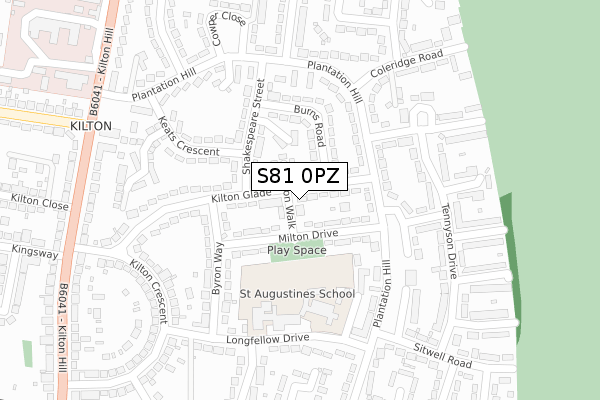 S81 0PZ map - large scale - OS Open Zoomstack (Ordnance Survey)