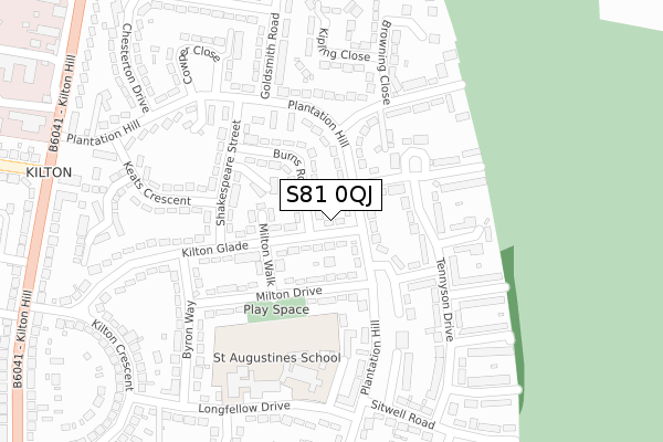 S81 0QJ map - large scale - OS Open Zoomstack (Ordnance Survey)