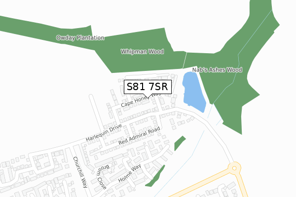 S81 7SR map - large scale - OS Open Zoomstack (Ordnance Survey)