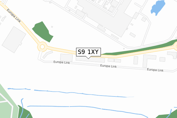 S9 1XY map - large scale - OS Open Zoomstack (Ordnance Survey)