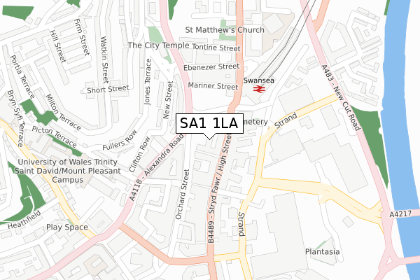 SA1 1LA map - large scale - OS Open Zoomstack (Ordnance Survey)