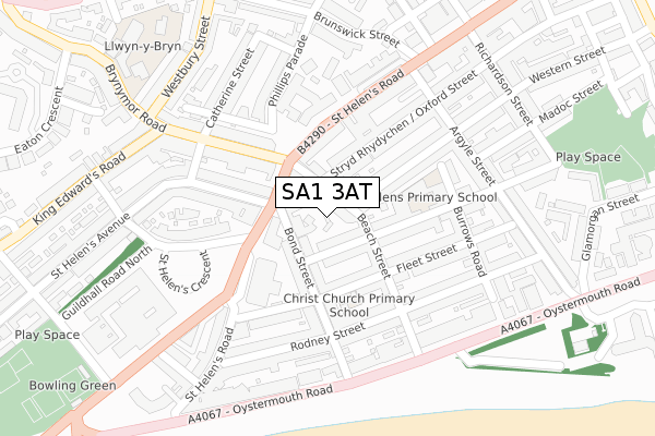 SA1 3AT map - large scale - OS Open Zoomstack (Ordnance Survey)