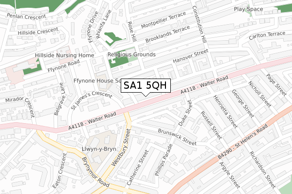 SA1 5QH map - large scale - OS Open Zoomstack (Ordnance Survey)