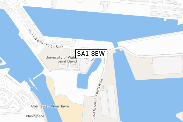 SA1 8EW map - large scale - OS Open Zoomstack (Ordnance Survey)