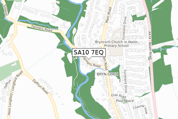 SA10 7EQ map - large scale - OS Open Zoomstack (Ordnance Survey)