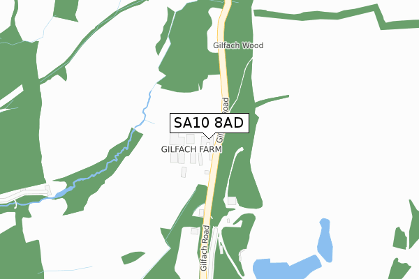 SA10 8AD map - large scale - OS Open Zoomstack (Ordnance Survey)