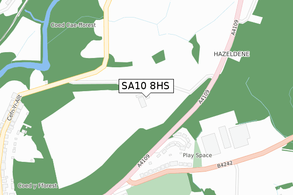 SA10 8HS map - large scale - OS Open Zoomstack (Ordnance Survey)