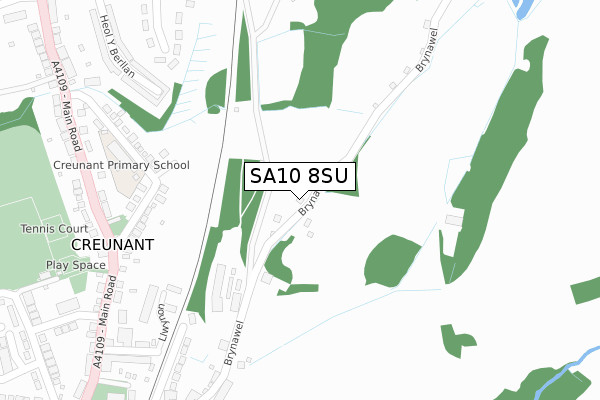 SA10 8SU map - large scale - OS Open Zoomstack (Ordnance Survey)