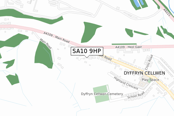 SA10 9HP map - large scale - OS Open Zoomstack (Ordnance Survey)