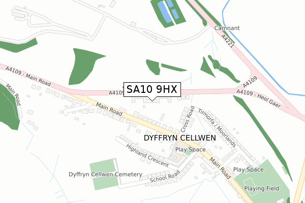 SA10 9HX map - large scale - OS Open Zoomstack (Ordnance Survey)