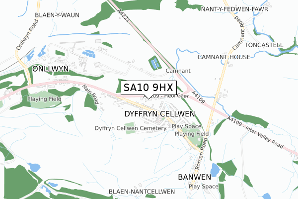 SA10 9HX map - small scale - OS Open Zoomstack (Ordnance Survey)