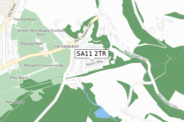 SA11 2TR map - large scale - OS Open Zoomstack (Ordnance Survey)