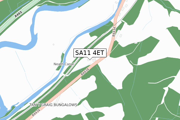 SA11 4ET map - large scale - OS Open Zoomstack (Ordnance Survey)