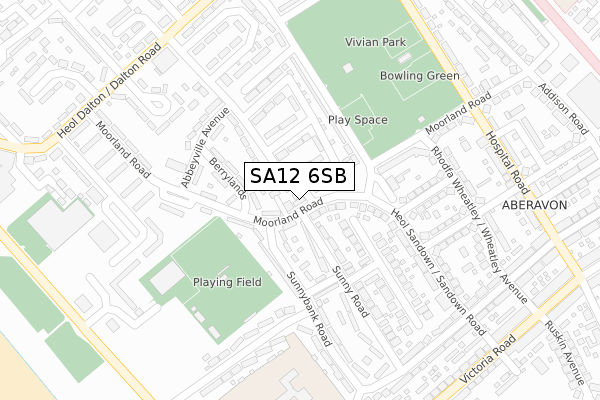 SA12 6SB map - large scale - OS Open Zoomstack (Ordnance Survey)