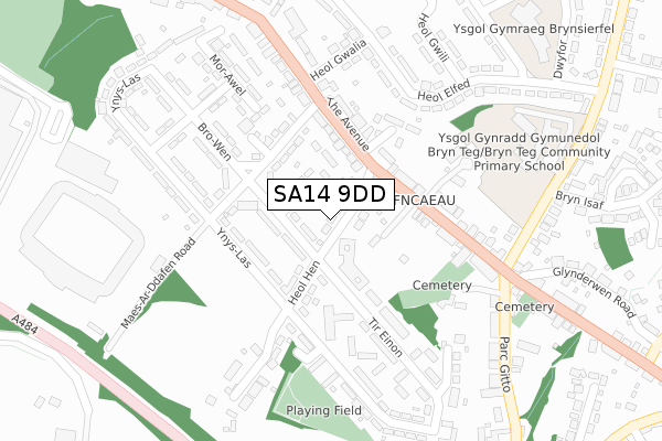 SA14 9DD map - large scale - OS Open Zoomstack (Ordnance Survey)