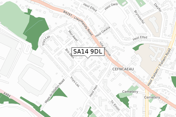 SA14 9DL map - large scale - OS Open Zoomstack (Ordnance Survey)