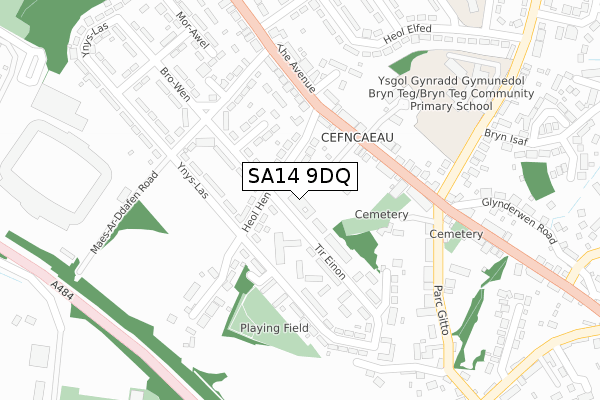 SA14 9DQ map - large scale - OS Open Zoomstack (Ordnance Survey)