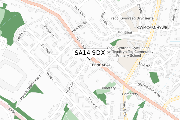 SA14 9DX map - large scale - OS Open Zoomstack (Ordnance Survey)