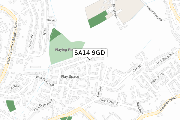 SA14 9GD map - large scale - OS Open Zoomstack (Ordnance Survey)