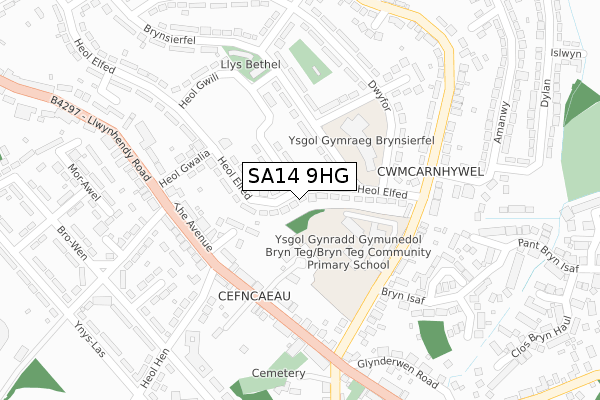 SA14 9HG map - large scale - OS Open Zoomstack (Ordnance Survey)