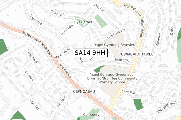 SA14 9HH map - large scale - OS Open Zoomstack (Ordnance Survey)