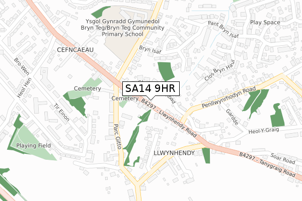 SA14 9HR map - large scale - OS Open Zoomstack (Ordnance Survey)