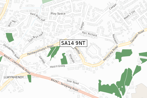 SA14 9NT map - large scale - OS Open Zoomstack (Ordnance Survey)