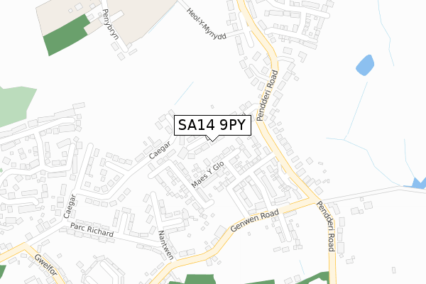 SA14 9PY map - large scale - OS Open Zoomstack (Ordnance Survey)