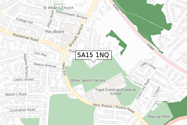 SA15 1NQ map - large scale - OS Open Zoomstack (Ordnance Survey)