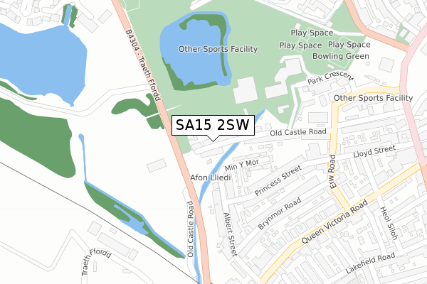 SA15 2SW map - large scale - OS Open Zoomstack (Ordnance Survey)