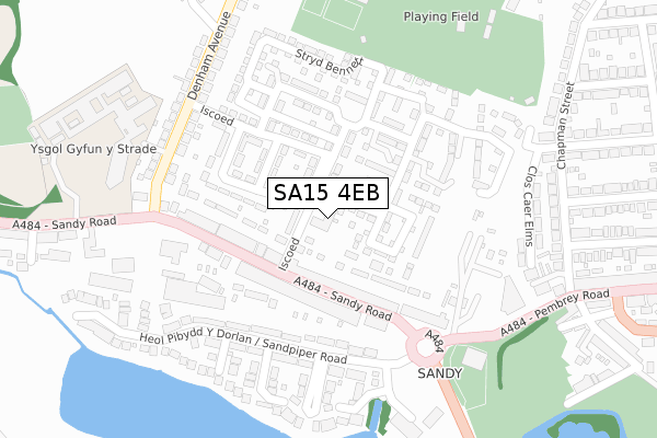 SA15 4EB map - large scale - OS Open Zoomstack (Ordnance Survey)