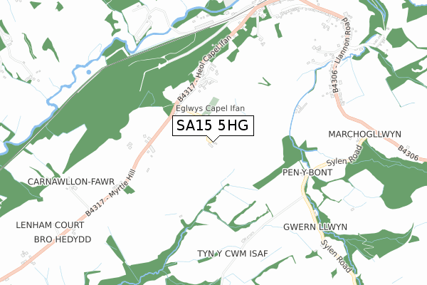 SA15 5HG map - small scale - OS Open Zoomstack (Ordnance Survey)