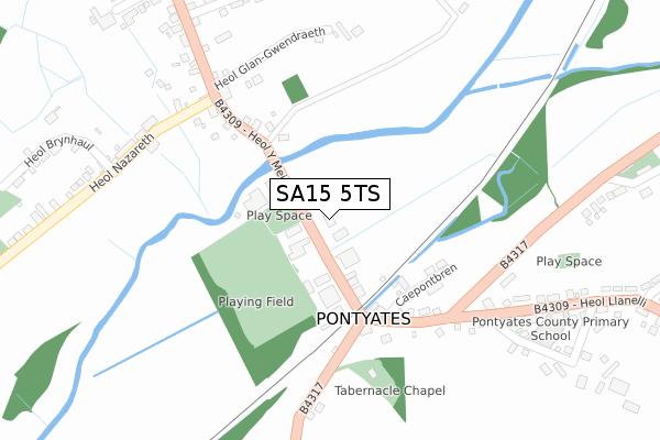 SA15 5TS map - large scale - OS Open Zoomstack (Ordnance Survey)