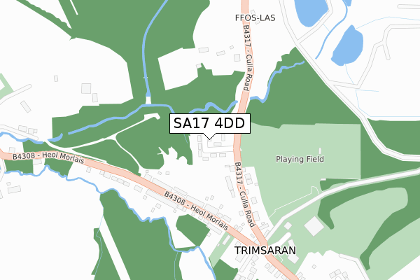 SA17 4DD map - large scale - OS Open Zoomstack (Ordnance Survey)