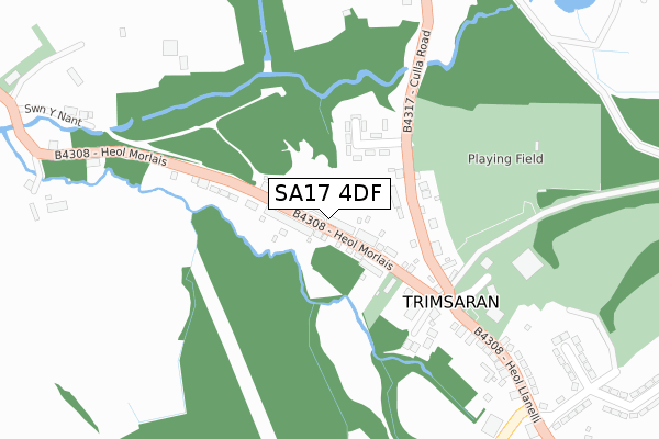 SA17 4DF map - large scale - OS Open Zoomstack (Ordnance Survey)