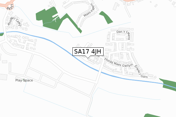 SA17 4JH map - large scale - OS Open Zoomstack (Ordnance Survey)