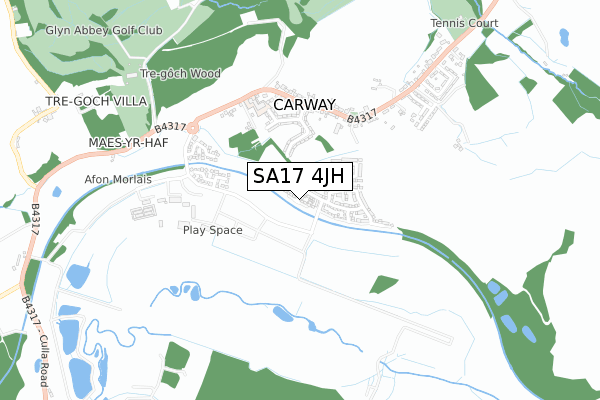 SA17 4JH map - small scale - OS Open Zoomstack (Ordnance Survey)