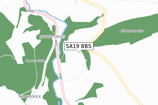 SA19 8BS map - large scale - OS Open Zoomstack (Ordnance Survey)