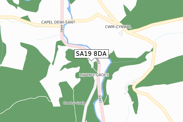 SA19 8DA map - large scale - OS Open Zoomstack (Ordnance Survey)