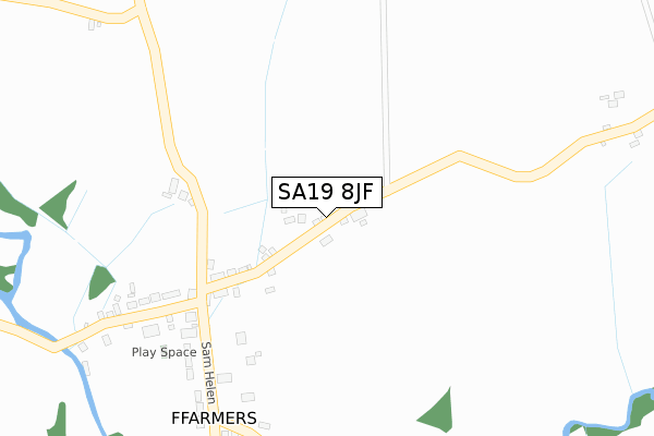 SA19 8JF map - large scale - OS Open Zoomstack (Ordnance Survey)