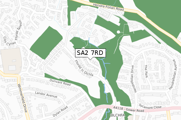 SA2 7RD map - large scale - OS Open Zoomstack (Ordnance Survey)